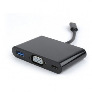 Cablexpert Переходник USB Type-C/VGA + USB3 + подзарядка USB-C, 15см (A-CM-VGA3in1-01)
