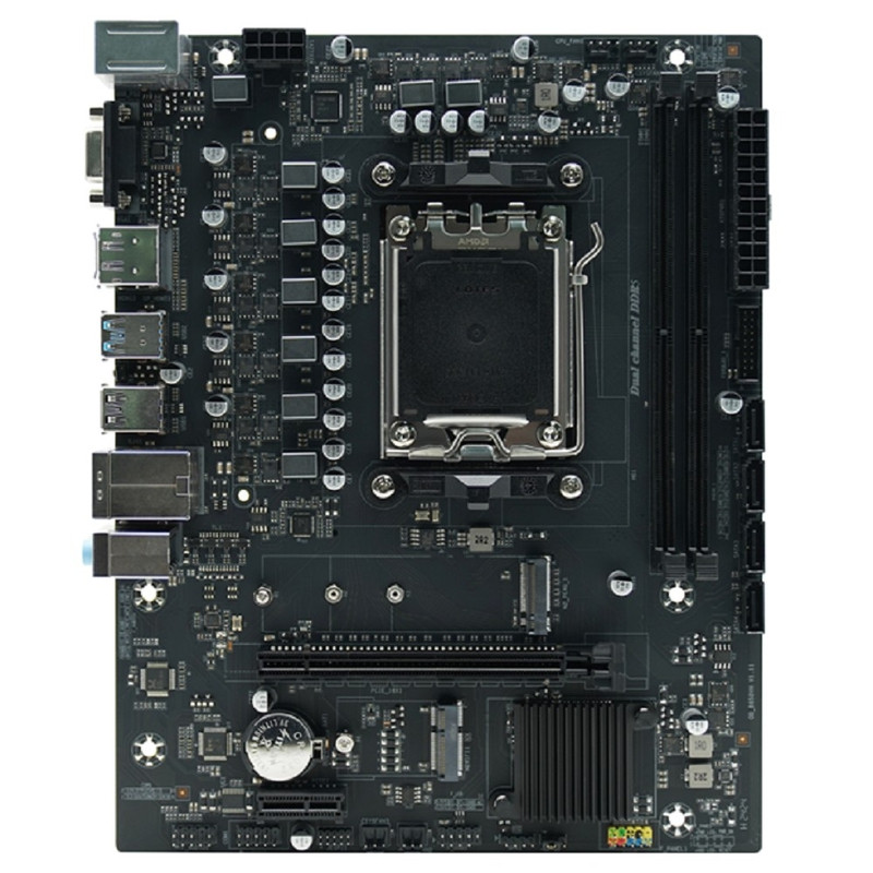 AFOX B650D5-MA-V2 (Socket AM5, mATX, 2*DDR5(64Gb), VGA+ HDMI+DP, 4*SATA3, 1*M.2, 1*PCIEx16/1*PCIEx1,  5*USB 2.0, 2*USB 3.0, 1 x PS/2,  LAN 1*1G, RTL)