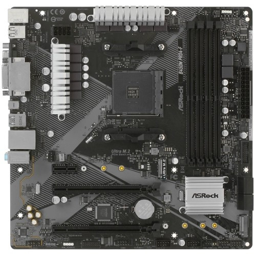 Материнская плата Asrock B450M PRO4 R2.0 Soc-AM4 AMD B450 4xDDR4 mATX AC`97 8ch(7.1) GbLAN RAID+VGA+DVI+HDMI