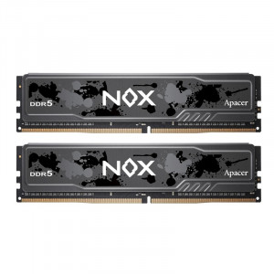Оперативная память Apacer  DDR5  32GB  6400MHz DIMM NOX Black Gaming Memory CL36 1.4V Kit (2x16GB)  Heat Sink (Retail) 2048*8  3 years (AH5U32G64C652MBAA-2)