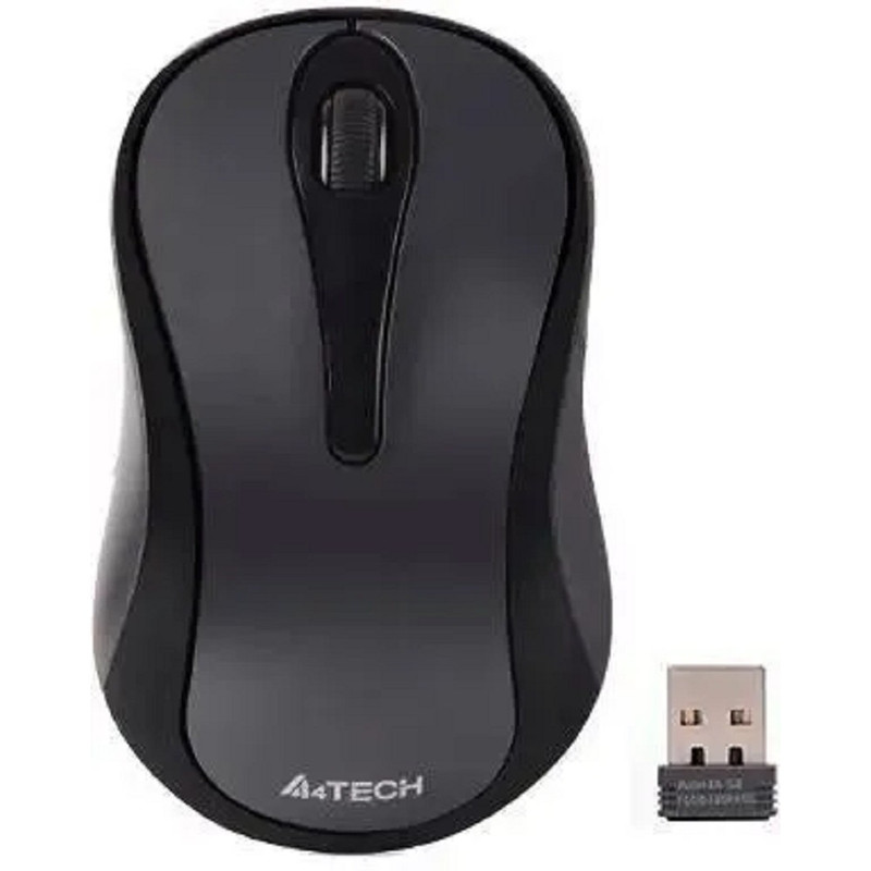 Мышь беспроводная A4Tech G3-280NS grey/black (оптическая, silent, USB, 2but, 1200dpi)(G3-280NS