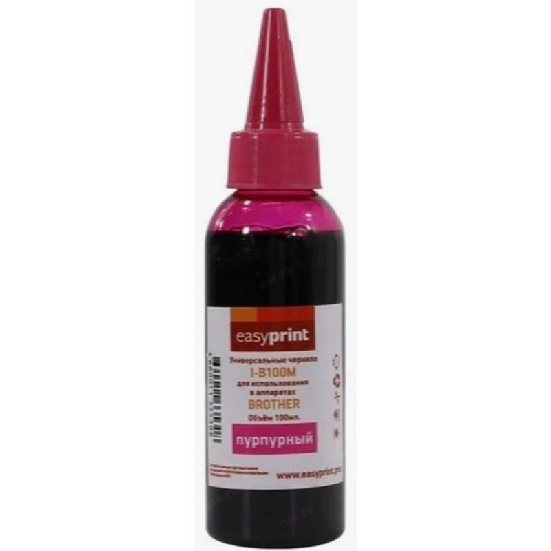 EasyPrint  Чернила I-B100M универсальные для Brother (100мл.) пурпурный EasyPrint  Чернила I-B100M универсальные для Brother (100мл.) пурпурный