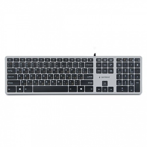 Клавиатура ноутбучного типа  Gembird KB-8420,{USB, ножничный механизм, клавиши управления громкостью, 104 клавиши, кабель 1,5м}					