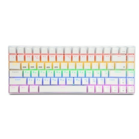 Клавиатура беспр. механ. Gembird KBW-G520L (бел), BT 5.0/2,4 ГГц/USB, мет, переключатели Outemu Blue