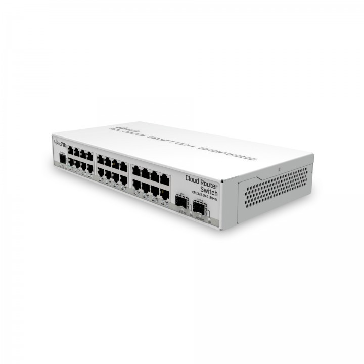MikroTik CRS326-24G-2S+IN 24 Gigabit ports, 2 SFP+ cages and a desktop case