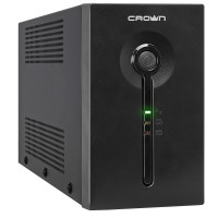 CROWN ИБП CMU-SP650EURO { 650VA\390W, корпус металл, 1x12V/7AH, розетки 3*EURO, AVR 140-290V, съёмный кабель питания 1.8 м, порт RJ11/45, порт USB, LED-} [CM000001861] 