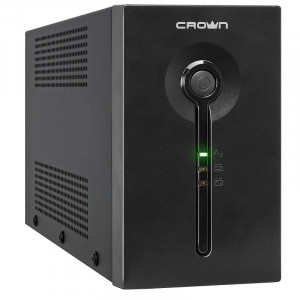 CROWN ИБП CMU-SP650EURO { 650VA\390W, корпус металл, 1x12V/7AH, розетки 3*EURO, AVR 140-290V, съёмный кабель питания 1.8 м, порт RJ11/45, порт USB, LED-} [CM000001861] 