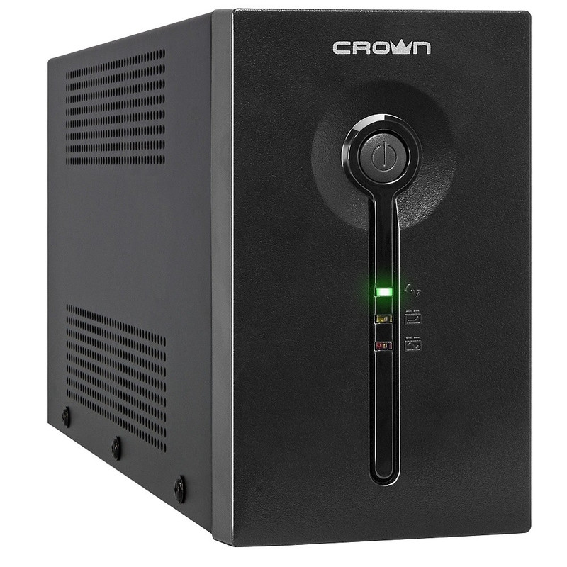 CROWN ИБП CMU-SP650EURO { 650VA\390W, корпус металл, 1x12V/7AH, розетки 3*EURO, AVR 140-290V, съёмный кабель питания 1.8 м, порт RJ11/45, порт USB, LED-} [CM000001861] 