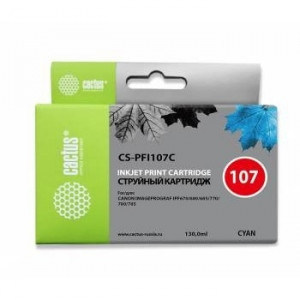 Cactus PFI-107C Картридж струйный для Canon IP iPF670/iPF680/iPF685/iPF770/iPF780/iPF785/, синий (130мл)