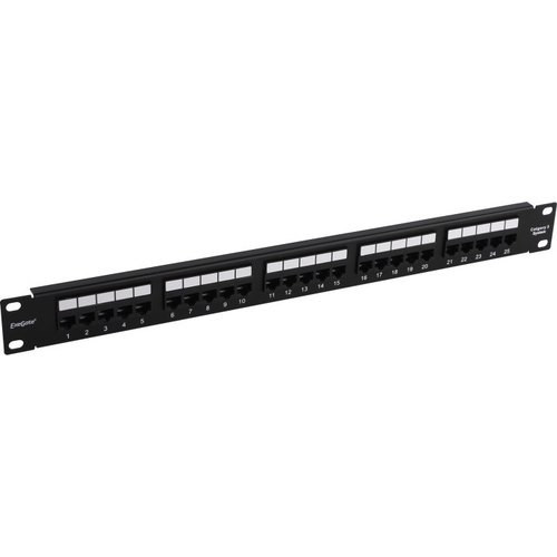 Exegate EX281084RUS Патч-панель телефонная 19", 1U 25 port ExeGate  разъём RJ-12 6P4C, RoHS, цвет черный