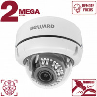 BEWARD B2530DVZ Купольная IP-камера 2Мп, 1/2.8'' КМОП SONY Starvis, объектив 2.7-13.5мм, ИК-подсветка до 25м, microSDXC (до 256 ГБ), детекция лиц, IP66