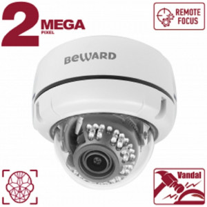 BEWARD B2530DVZ Купольная IP-камера 2Мп, 1/2.8'' КМОП SONY Starvis, объектив 2.7-13.5мм, ИК-подсветка до 25м, microSDXC (до 256 ГБ), детекция лиц, IP66