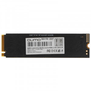 QUMO SSD 512GB PCIe Gen3x4 NVMe 1.3 M2 2280  Novation TLC 3D (Q3DT-512GSKF-NM2) (SM2263XT R/W 2500/1900 MB/s 4K-64: r/w 220/192К IOPS 240TBW OEM)