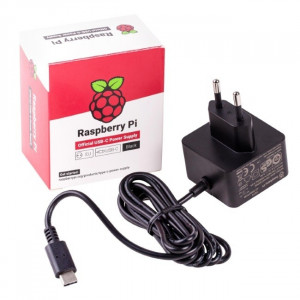 Raspberry 187-3417 Блок питания Official Power Supply Retail, Black, 5.1V, 3A, Cable 1.5 m, USB Type С output jack, для Raspberry Pi 4 B