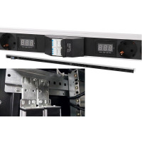 ЦМО Верт. блок розеток Rem-32 с амп., 24 Schuko, 32А, алюм., 42-48U, колодка (R-32-24S-Am-1820-K)