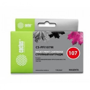 Cactus PFI-107M Картридж струйный для Canon IP iPF670/iPF680/iPF685/iPF770/iPF780/iPF785/, пурпурный (130мл)