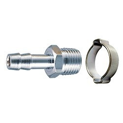 FUBAG Переходник 1/4"M на елочку 6мм с обжимным кольцом 6*11мм блистер  [180260 B]