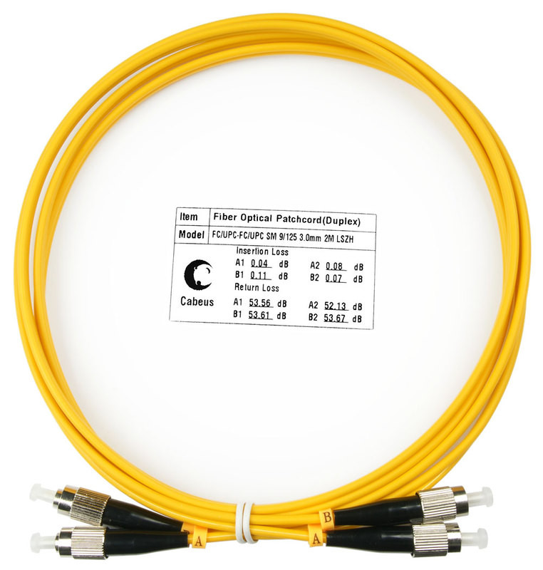 Cabeus FOP(d)-9-FC-FC-2m Шнур оптический duplex FC-FC 9/125 sm 2м LSZH