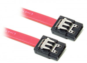 C95764-001 Foxconn 0828 кабель красный Sata Ii 20-дюймовый с металлический замок (2x зажим блокировки Sata)(E124936) 0,5м.