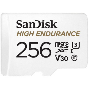 Micro SecureDigital 256Gb SanDisk High Endurance microSDHC Card with Adapter - for Dashcams & home monitoring [SDSQQNR-256G-GN6IA]