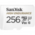 Micro SecureDigital 256Gb SanDisk High Endurance microSDHC Card with Adapter - for Dashcams & home monitoring [SDSQQNR-256G-GN6IA]