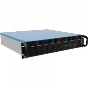 Procase ES204XS-SATA3-B-0 Корпус 2U Rack server case (4 SATA III/SAS 12Gbit hotswap HDD), черный, без блока питания, глубина 400мм, MB 12"x13"