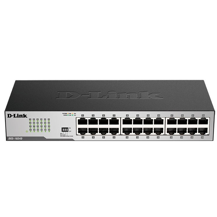 D-Link DGS-1024D/J1A Неуправляемый коммутатор с 24 портами 10/100/1000Base-T 