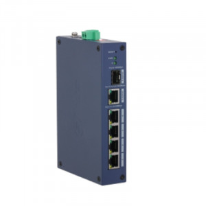 DAHUA DH-CHS4106-4ET 6-портовый коммутатор облачный 4 RJ45 10/100Мбит/с, 1 RJ45 10/100/1000Мбит/с (uplink), 1 SFP 1000Мбит/с (uplink  IP30, IK06; DIN-рейку