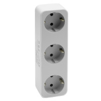 RITMIX RM-032 White Сетевой фильтр без кнопки питания {16А; 3 розетки, 2 USB } {80003351}