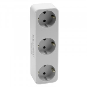 RITMIX RM-032 White Сетевой фильтр без кнопки питания {16А; 3 розетки, 2 USB } {80003351}