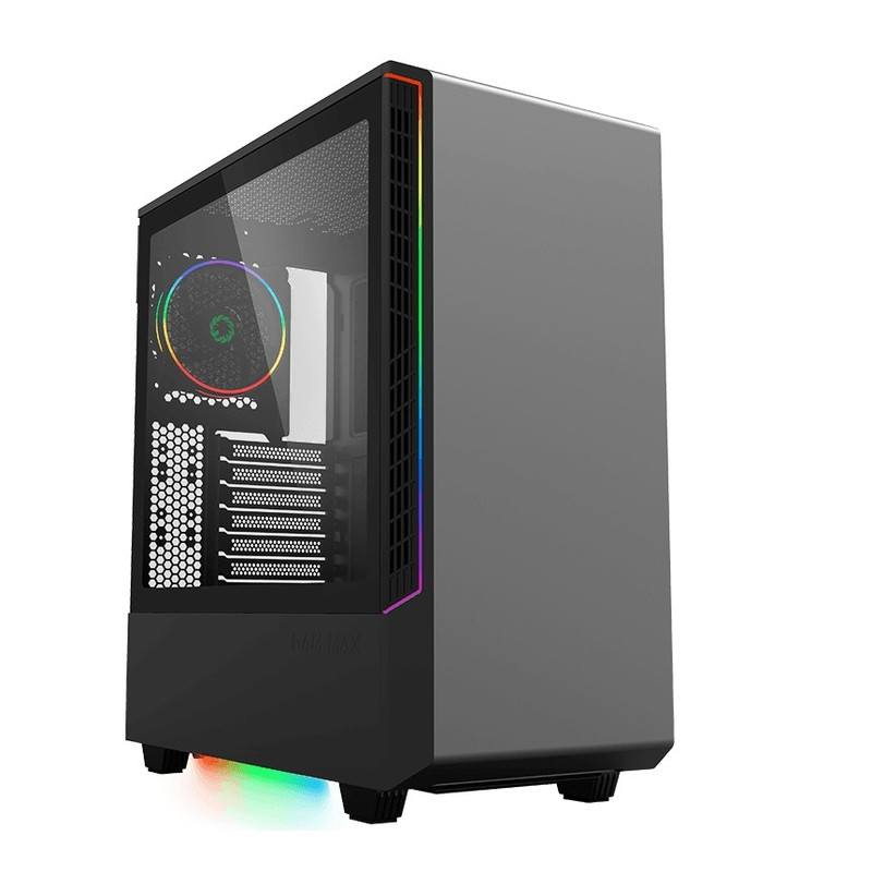 GameMax [T802 Panda BK] Panda, 2*USB3.0; зак. стекло, Черный, (без БП)