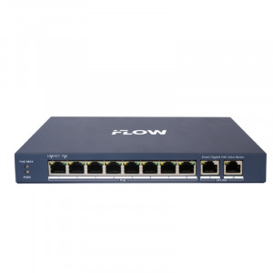 iFLOW F-SW-EM610POE-VM/L L2, Смарт-управляемый, 8 гигабитных портов RJ45 PoE, 2 uplink порта, поддержка режима передачи до 300м,10Мб/с, CAT6