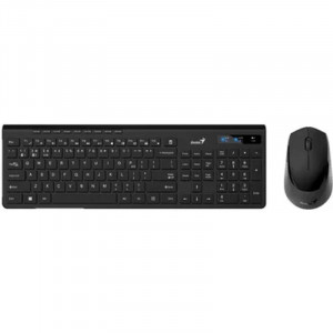 Клавиатура + мышь Genius Smart KM-8230 BLACK {USB,1 мини-ресивер на оба устройства,104 кл кнопка SmartGenius,  мембранная,800-1600 DPI} [31340015408]