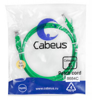 Cabeus PC-UTP-RJ45-Cat.6-1m-GN Патч-корд U/UTP, категория 6, 2xRJ45/8p8c, неэкранированный, зеленый, PVC, 1м Cabeus PC-UTP-RJ45-Cat.6-1m-GN Патч-корд U/UTP, категория 6, 2xRJ45/8p8c, неэкранированный, зеленый, PVC, 1м
