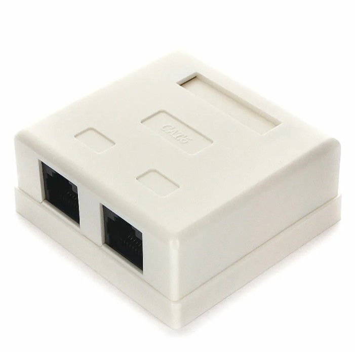 Gembird NA218 Розетка RJ-45 кат.6 внешняя 2 порта, 110&Krone