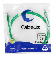 Cabeus PC-UTP-RJ45-Cat.5e-1.5m-GN Патч-корд U/UTP, категория 5е, 2xRJ45/8p8c, неэкранированный, зеленый, PVC, 1.5м Cabeus PC-UTP-RJ45-Cat.5e-1.5m-GN Патч-корд U/UTP, категория 5е, 2xRJ45/8p8c, неэкранированный, зеленый, PVC, 1.5м