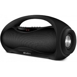 Sven PS-420, черный  (12  Вт,  Bluetooth,  FM,  USB,  microSD, LED-дисплей, 1800мА*ч)