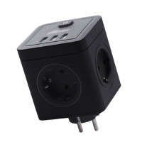 RITMIX RM-043 Black Сетевой фильтр с кнопкой питания {16А, 4 розетки, 3 USB} {80003359} RITMIX RM-043 Black Сетевой фильтр с кнопкой питания {16А, 4 розетки, 3 USB} {80003359}