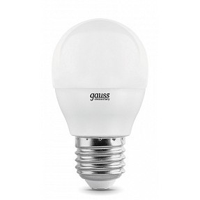 GAUSS 53216 Светодиодная лампа LED Elementary Шар 6W E27 420lm 3000K 1/10/100 0