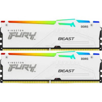 Память оперативная/ Kingston 64GB 6000MT/s DDR5 CL36 DIMM (Kit of 2) FURY Beast White RGB EXPO