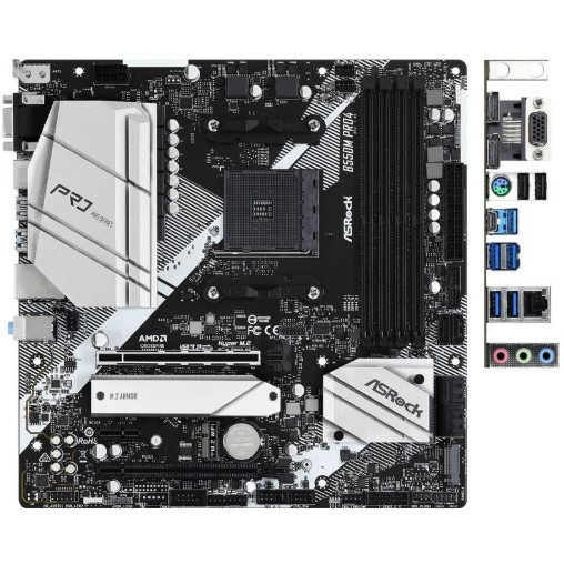 Материнская плата Asrock B550M PRO4 Soc-AM4 AMD B550 2xDDR4 mATX AC`97 8ch(7.1) GbLAN RAID+VGA+HDMI+DP