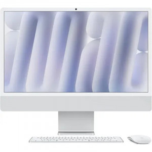 Apple iMac 24-inch 2024 [MCR24ZP/A] (КЛАВ.РУС.ГРАВ.) Silver 24" Retina 4.5K {(4880x2520) M4 10C CPU 10C GPU/24GB/512GB SSD/Ethernet(RJ45)/рекоменд.переход.1979059/1991284}