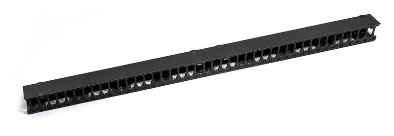 Cabeus VCM-PL-42U-BK Вертикальный кабельный органайзер-гребенка в шкаф 42U, пластиковый, цвет черный (RAL 9004)