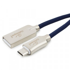 Cablexpert Кабель USB 2.0 CC-P-mUSB02Bl-1.8M AM/microB, серия Platinum, длина 1.8м, синий, блистер	