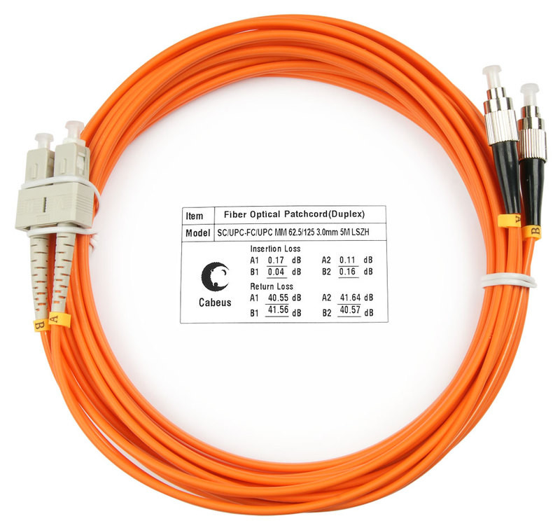 Cabeus FOP-62-SC-FC-25m Шнур оптический duplex SC-FC 62,5/125 mm 25м LSZH