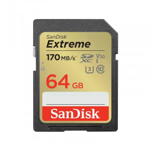 SecureDigital 64GB Sandisk Extreme SDXC Card 170MB/s  CL10 V30 UHS-I U3