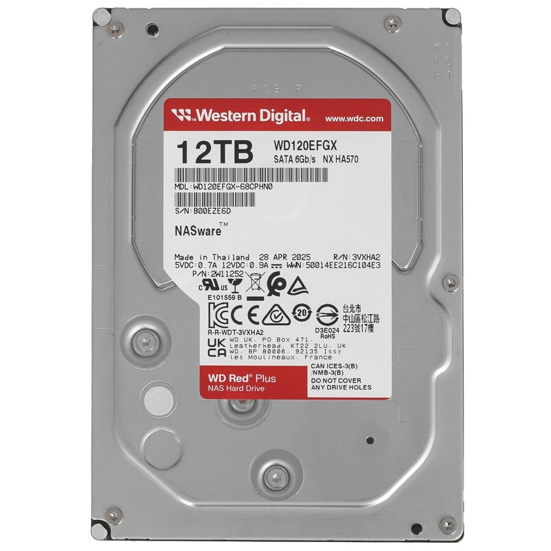 Western Digital 12TB 3.5" 7200 RPM 256MB SATA3 WD120EFGX