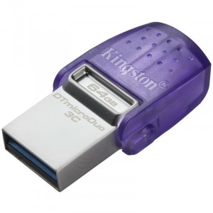 Kingston USB Drive 64GB DTDUO3CG3/64GB  DataTraveler microDuo 3C , USB3.0 фиолетовый