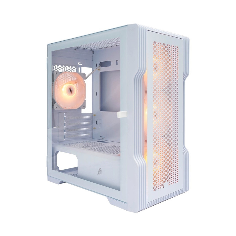 1STPLAYER Корпус TRILOBITE T3 White / mATX, TG / 4x 120mm LED fans inc. / T3-WH-4F1-W