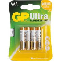 Алкалиновые батарейки GP Ultra Alkaline 24А AАA - 4 шт. на блистере